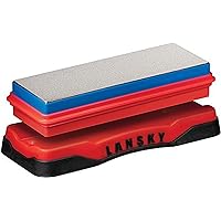 Lansky Double-Sided Diamond Knife Sharpening Bench Stone: Coarse Grit (120) and Fine Grit (600) 6