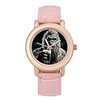 Bigfoots Drink Beer Women's Watches Classic Quartz Watch with Leather Strap Easy to Read Wrist Watch