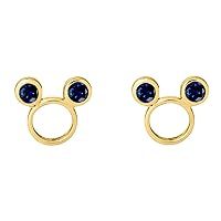 Girl's and Child's Mickey Mouse Round CZ with Simulated Diamond Stud Earrings