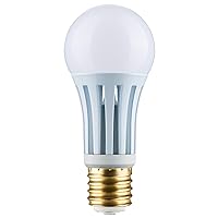 Satco #S11490; 10/22/34 Watt PS25 LED Three-Way Lamp; E39d Mogul Base; 2700K; White Finish; 120 Volt (2 LED Light Bulbs)