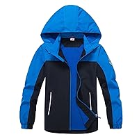 Boys Girls Waterproof Jackets, Windbreaker Rain Coats for children, Lightweight Windproof Outdoor Raincoat kids
