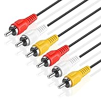 TNP 3 RCA AV Cable - 50 ft Audio Video RCA Cable - 3 RCA Cord Male to Male Connector - Dual Shielded Composite Video Cable Jack Plug for TV, VCR, DVD, Satellite, and Home Theater Receivers