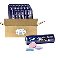 Tums Extra Strength 750 Antacid Chewable Tablets Assorted Berries - Pack of 24