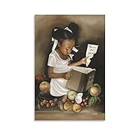 Cute Posters A Black Girl Reading -You are What You Eat Poster Wall Art Paintings Canvas Wall Decor Home Decor Living Room Decor Aesthetic 08x12inch(20x30cm) Unframe-Style