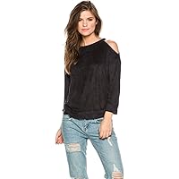 RVCA Junior's Just Hangin Faux Suede Knit Top