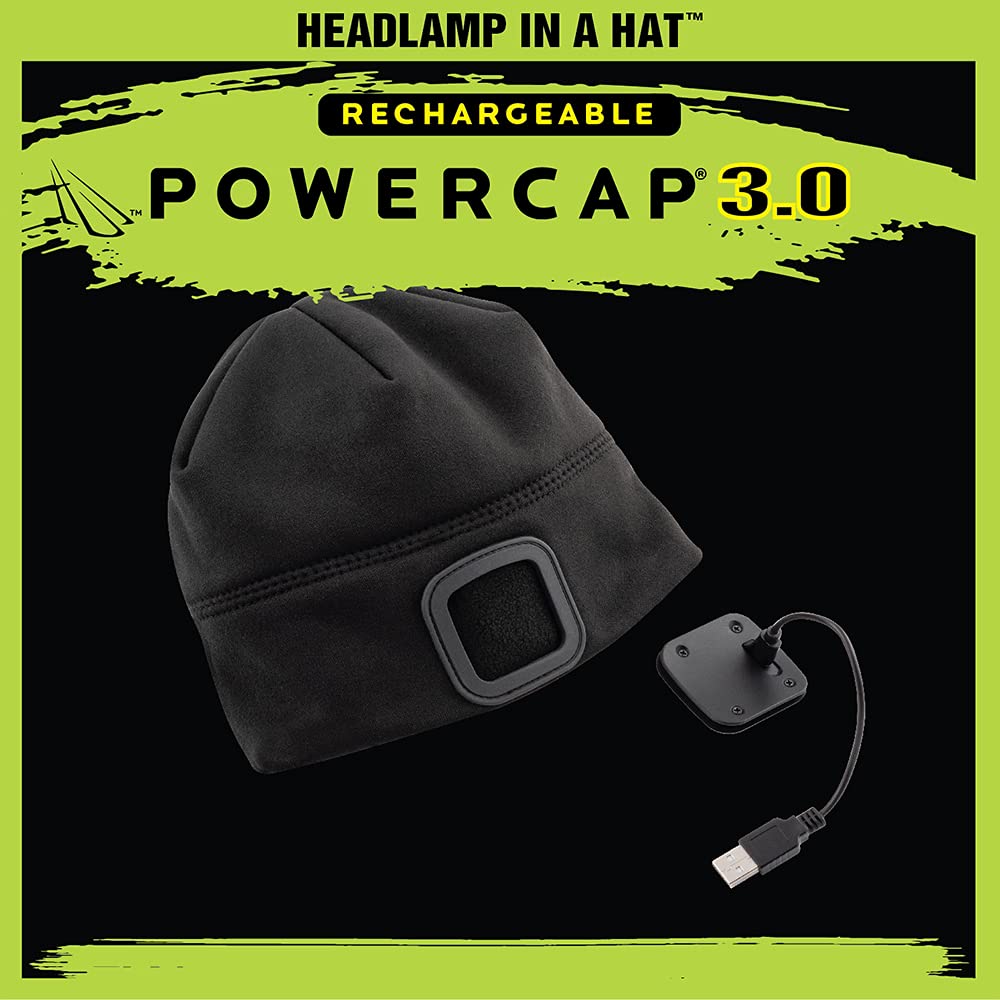 Panther Vision POWERCAP 3.0 USB Rechargeable Headlamp LED Beanie Ultra-Bright Hands Free LED Lighted Cap, Real Tree Edge, One-Size (HLBR-9527)