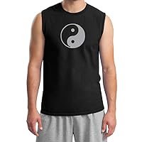 Mens Yoga Shirt Yin Yang Big Print Meditation Muscle Shirt
