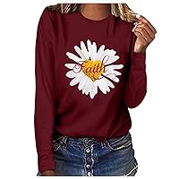 RMXEi Women Top Casual Long Sleeve Sunflower Sweatshirt Pullover Blouse