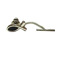 Black and Silver Toned Religious Jesus Ichthus Fish Tie Tack