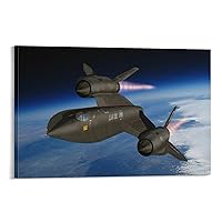 USAF SR-71 Blackbird Reconnaissance Aircraft Military Aircraft Picture American Aviation Art Decor M Canvas Wall Art Prints for Wall Decor Room Decor Bedroom Decor Gifts 24x36inch(60x90cm) Frame-sty