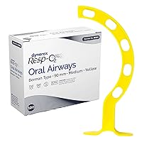 Dynarex Berman Oral Airway Assist Device - Disposable Airway Adjuncts - Slotted Sides, Midway Opening, Color-Coded Bite Lock - 90mm Adult, 100-Count