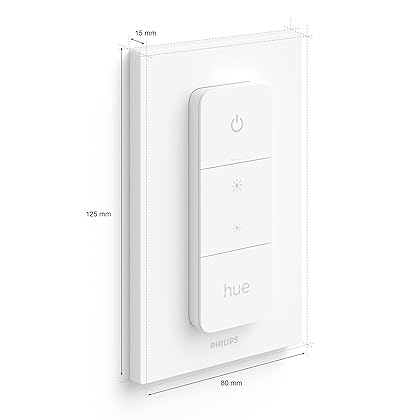 Philips Hue Smart Wireless Dimmer Switch V2 (Installation-Free, Exclusive for Philips Hue Lights) for Indoor Home Lighting, Livingroom, Bedroom