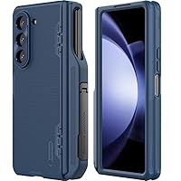 Nillkin for Samsung Galaxy Z Fold 5 Case with S Pen Holder & Hinge Protection, Built in Hidden Metal Kickstand, Slim Fit Anti-Scratch Shockproof Protective Phone Case for Galaxy Z Fold 5 Case Blue