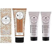 Dionis Creamy Coconut & Oats Youth Boosting Goat Milk Hand Cream, 2oz + Goat Milk Body Serum & Body Lotion, 1oz each