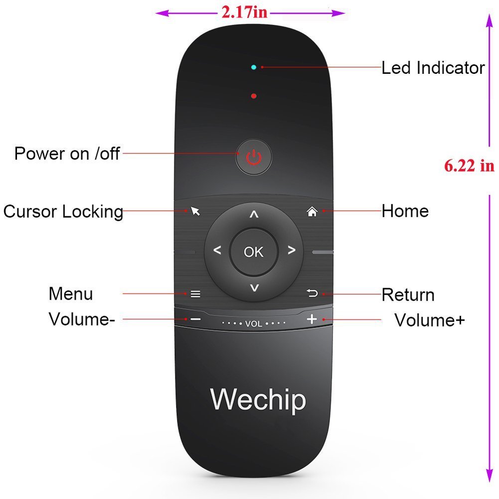 WeChip W1 Remote 2.4G Wireless Keyboard Multifunctional Remote Control for Nvidia Shield/Android TV Box/PC/Projector/HTPC/All-in-one PC