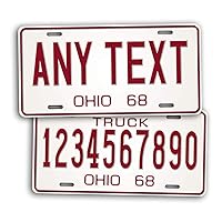 Custom Text 1968 Ohio License Plate Any Text Personalized Vintage OH Auto Tag