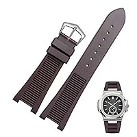 For Patek Philippe 5711 5712G Nautilus wristband Silicone black blue brown Wristwatch Band 25 * 13mm Sports Rubber Watch Straps (Color : 10mm Gold Clasp, Size : 25-13mm)