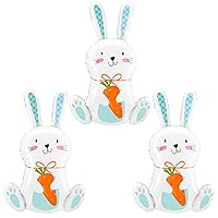 3Pcs Easter Bunny Balloons Rabbit Mylar Foil Balloons for Adorable Woodland Themed Party Birthday Baby Shower Party Decorations Supplies