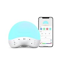 White Noise Machine with Night Light, 2 in 1 Sound Machine with Dimmable RGB & Warm Night Light, 25 Soothing Sounds, with APP & Voice Control, and Memory Function, Sleep Trainer for Baby or Adults