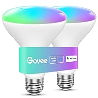 Smart Light Bulbs, 1200 Lumens Dimmable BR30 Bulbs, RGBWW Color Changing Light Bulbs, WiFi LED Bulbs, 16 Million Colors, Work with Alexa, 2 Pack