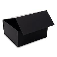 Magnetic Gift Box - 10x10x5 Inch 15 Pack Black Collapsible Boxes with Magnetic Lid Closure Luxury Packaging for Boutiques, Small Business, Apparel, Retail, Bridesmaid, Parties, Presentations, Bulk