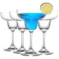 Crystal Margarita Glasses Set of 4, 10 Ounce Cocktail Glasses, Martini Glasses, Clear Daiquiri Glasses, Classic Cocktail Drinking Glasses, Elegant Glassware for Margaritas, Pina Coladas, Cocktails