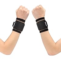 Wrist Brace With Strap 2 Pack-Copper Wrist sleeve for Arthritis and Wrist Pain-Wrist Support Band for Sports-Xlarge