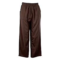 Andongnywell Women's Plus Size Linen Wide Leg Elastic Waistband Pants with PoXKets Long Trousers