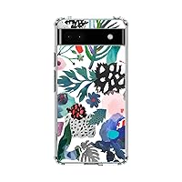 Compatible with Google Pixel 6a 6.1'' Case, Clear Art Flowers Series Print Pattern, TPU Bumper Shockproof Protective Slim Fit Cover Cute Kawaii Gift for Women Girls, Flower Collage