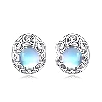Filigree Earrings Sterling Silver Three-dimensional Nordic Filigree Floral Natural Stone Stud Earrings Jewellery Gifts for Women Girls