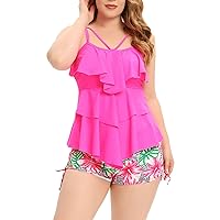 Swimsuit Women Tummy Control,2 Piece Tankini Swimsuits for Women Swim Top Bathing Suits with Boy Shorts Athletic