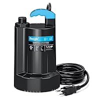 1/3 HP Submersible Water Pump, 2250GPH Thermoplastic Sump Pump Basement Portable Electric Utility Water Pump Removal for Pool Draining Basement Hot Tubs Garden Pool Cover Pond