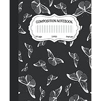 Graph Paper Composition Notebook with butterflies: Aesthetic Butterfly Pattern Grid Paper Exercise Book for math, physics and science lessons, 200 Pages, 7.5 x 9.25 in