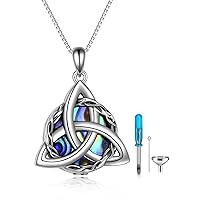 WINNICACA 925 Sterling Silver Celtic Knot Necklace Compass Jewelry Vintage Irish Witch's Knot Pendant Triple Moon Goddess Hecate Jewelry Birthday Gift to Women Girl Friends