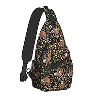 Sloth Sling Backpack Crossbody Shoulder Bag Travel Hiking Daypack Chest Bags For Women Men