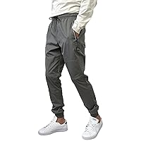 Southpole Men's Quick-Dry Water Resistant Nylon Track Jogger Pants W/Zipped Pockets