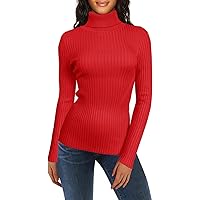 v28 Turtleneck Ribbed Sweaters for Women Cute Sexy Knitted Warm Fitted Sweater