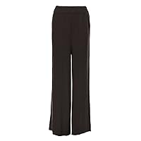 Oops Outlet New Womens Ladies Stretchy Baggy Wide Leg Trousers Pants Flared Palazzo Leggings/Color: Brown/Size: M-L