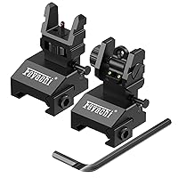 S37 Fiber Optic Flip Up Iron Sights with Red Green Dots, Tool-Free Adjustment, Rail Mount Rapid Transition Backup Sights