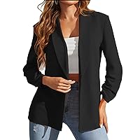 Womens Fall Fashion 2023 Casual Blazers Long Sleeve Open Front Work Suit Office Solid Blazer Jackets with Pockets