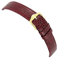18mm Hirsch Rainbow Burgundy Genuine Calfskin Leather Stitched Watch Band