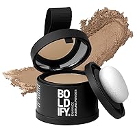 BOLDIFY Hairline Powder Instantly Conceals Hair Loss, Root Touch Up Hair Powder, Hair Toppers for Women & Men, Hair Fibers for Thinning Hair, Root Cover Up, Stain-Proof 48 Hour Formula (Medium Blonde)