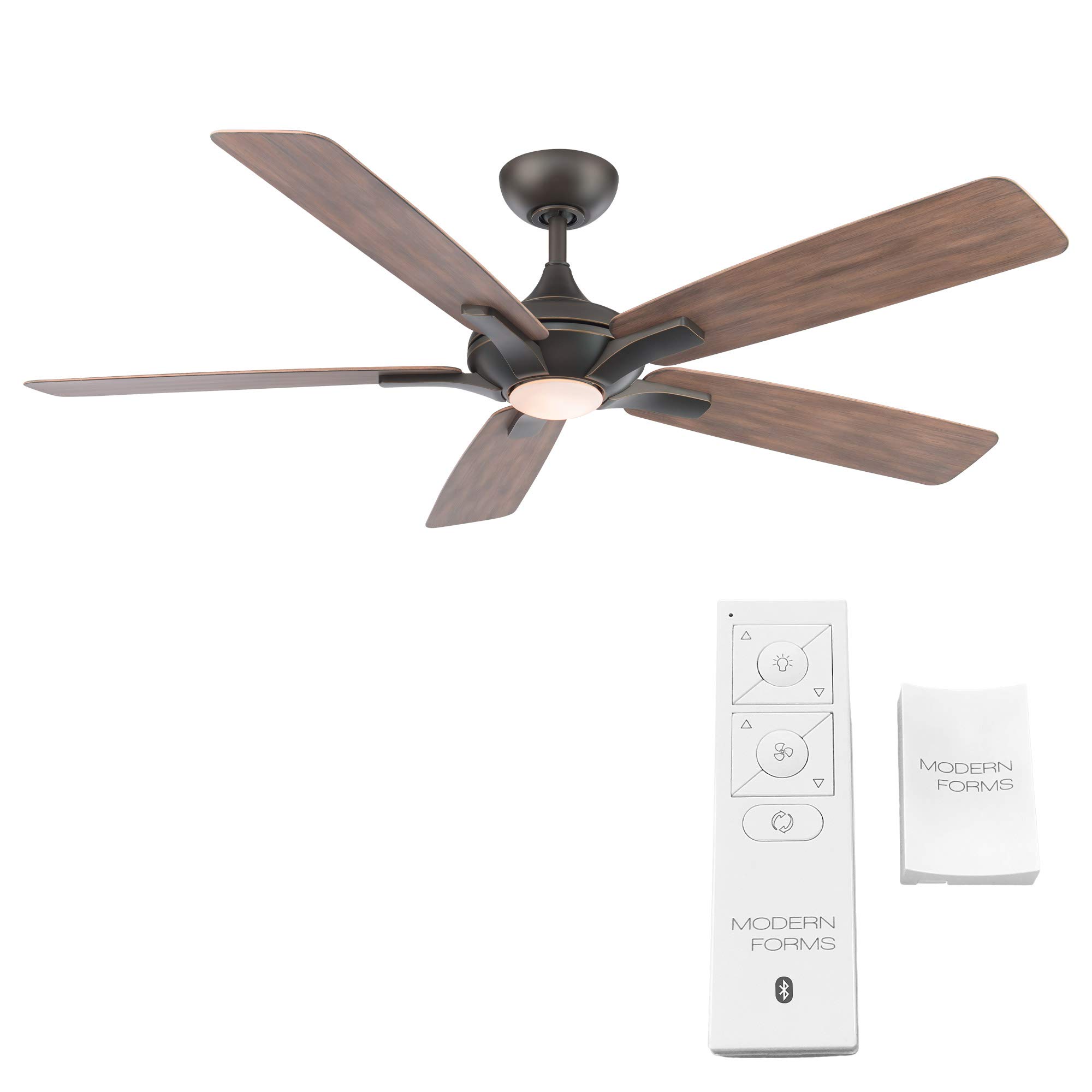 Mykonos Smart Indoor and Outdoor 5-Blade Ceiling Fan 60in Oil Rubbed Bronze Barn Wood with 3000K LED Light Kit and Remote Control works with Alexa, Google Assistant, Samsung Things, and iOS or Android App