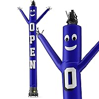 LookOurWay Air Dancers Inflatable Tube Man Set - 20 Feet Tall Wacky Waving Inflatable Dancing Tube Guy with 1 HP Blower for Business Promotion - Open Blue
