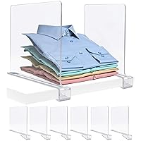 6 Acrylic Shelf Dividers for Closets organization Shelves, Organizer for Clothes shelf, Linens, Purse Separators, Clear Acrylic Dividers separator for Closets, Kitchen Cabinets Bedroom (6-Pack)