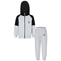 Boy's Hooded Sweatshirt and Sweatpants 2 Piece Outfits Cotton Zip Up Hoodie Jackets Pants Clothing Set
