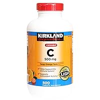 Kirkland Vitamin C (500 mg), 500-Count, Tangy Orange, Chewable Tablets