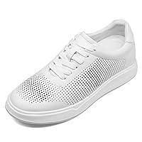 CHAMARIPA Men Elevator Sneakers Sports Shoes Mesh Lace up Shoes Light Weight Height Increasing Shoes Hidden Heel Trainer