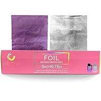 Colortrak Professional Dual Dispenser Pop-Up Coloring/Highlighting Foil Sheets, Multi-Dimensional Color or Highlighting Effects, Pre-Cut Sheets, Dual Compartments, Purple/Silver, Box of 400