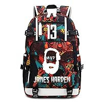 FANwenfeng Basketball Player J-Harden Luminous Backpack Travel Daypacks Fans Bag for Men Women (Style 1)